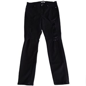 Good American Good Legs Black Distressed Jeans Size 16